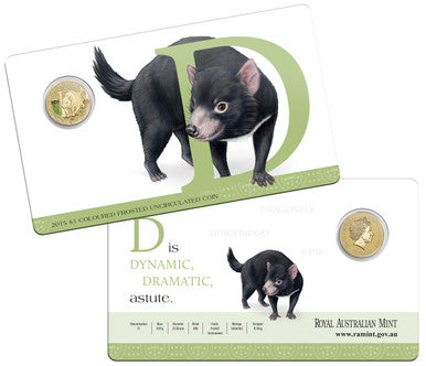 2015 $1 Alphabet Devil Coloured Uncirculated Coin