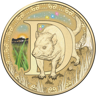 2015 $1 Alphabet Devil Coloured Uncirculated Coin