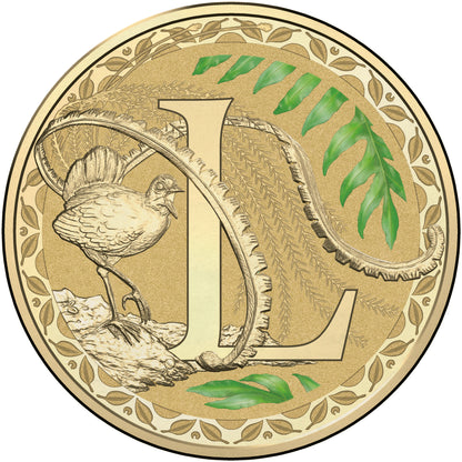 2015 $1 Alphabet Lyrebird Coloured Uncirculated Coin