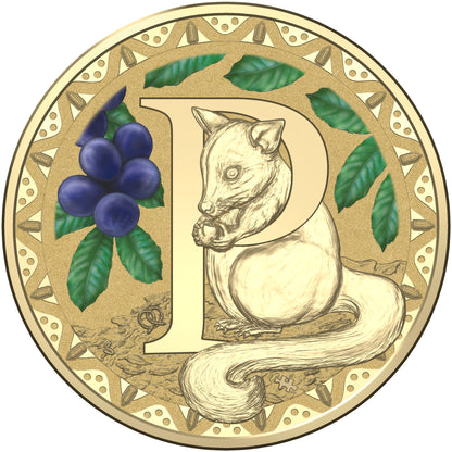 2015 $1 Alphabet Possum Coloured Uncirculated Coin