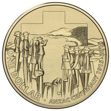 2015 $1 ANZAC Centenary 'C' Mintmark Uncirculated Coin