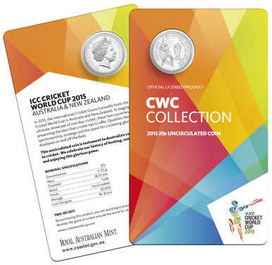2015 20c ICC Cricket World Cup Uncirculated Coin