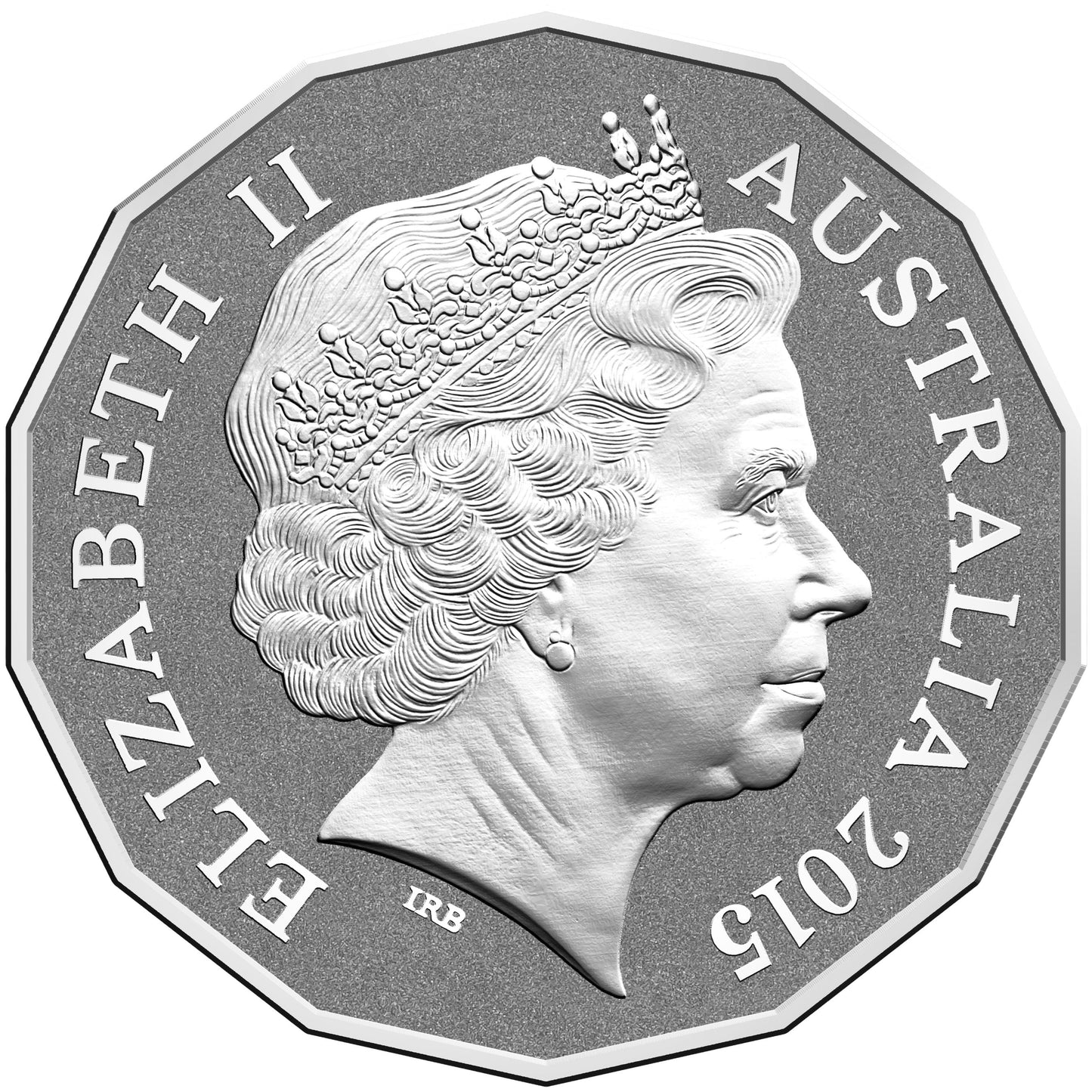 2015 50c Year of The Goat Silver Frosted Uncirculated Tetradecagon Coin