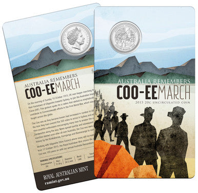 2015 20c Australia Remembers Coo-ee March Uncirculated Coin