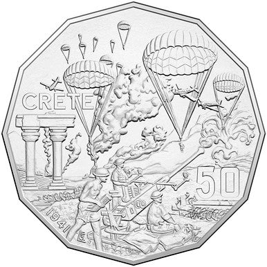 2015 50c Australia At War Crete Uncirculated Coin