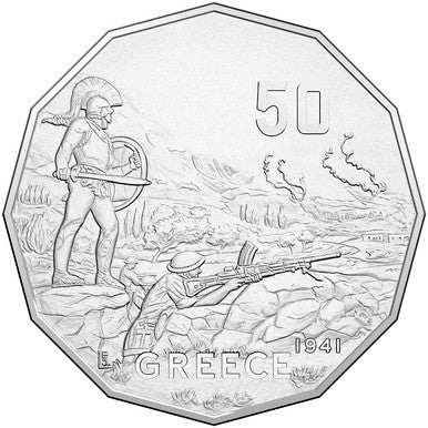 2015 50c Australia At War Greece Uncirculated Coin