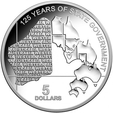 2015 $5 State Government 125 Years of Western Australia Silver Proof Coin