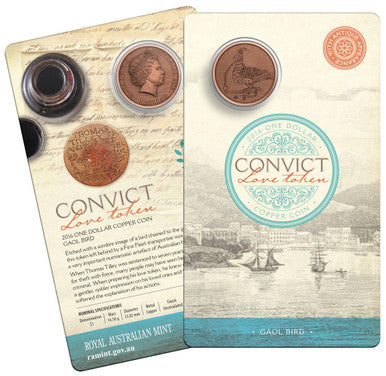 2016 $1 Convict Love Tokens Gaol Bird Uncirculated Coin