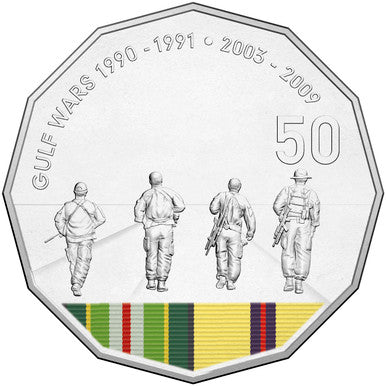 2016 50c Australia At War Gulf Wars Coloured Uncirculated Coin