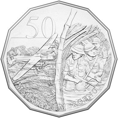 2016 50c Australia At War Malayan Emergency Uncirculated Coin