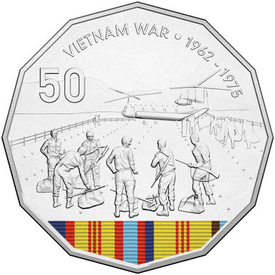 2016 50c Australia At War Vietnam War Coloured Uncirculated Coin