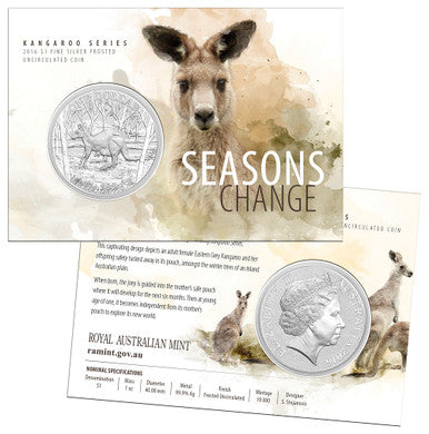 2016 $1 Kangaroo Seasons Change 1oz Silver Uncirculated Coin