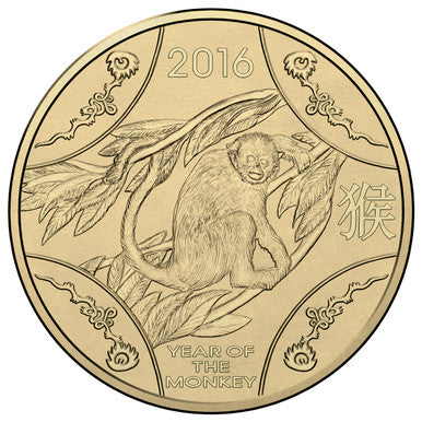 2016 $1 Year of The Monkey Uncirculated Coin
