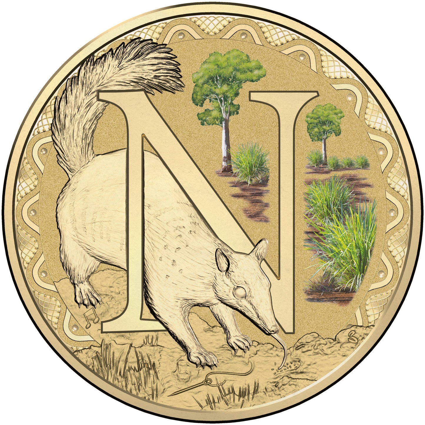 2016 $1 Alphabet Numbat Coloured Uncirculated Coin