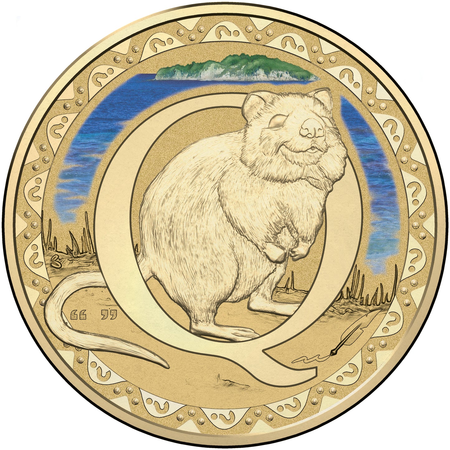 2016 $1 Alphabet Quokka Coloured Uncirculated Coin