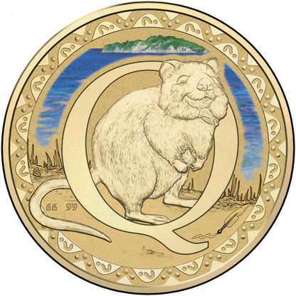 2016 $1 Alphabet Quokka Coloured Uncirculated Coin