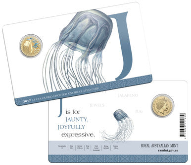2017 $1 Alphabet Jellyfish Coloured Uncirculated Coin