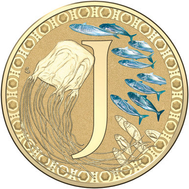 2017 $1 Alphabet Jellyfish Coloured Uncirculated Coin