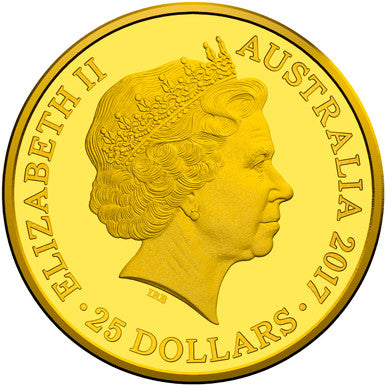 2017 $25 Kangaroo At Sunset 10th Anniversary 1/5oz Gold Proof Coin