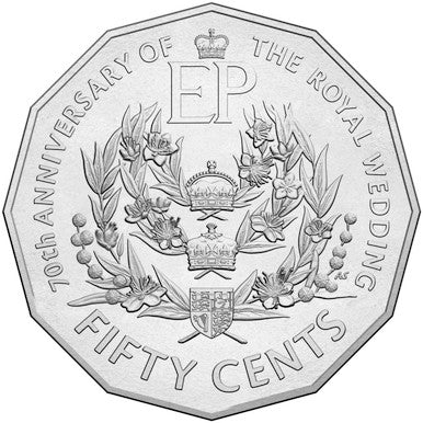 2017 50c Royal 70th Wedding Anniversary Uncirculated Coin