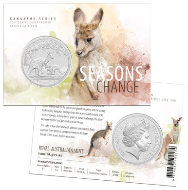 2017 $1 Kangaroo Seasons Change 1oz Silver Uncirculated Coin