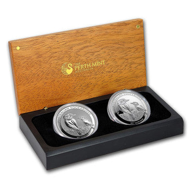 2017 $1 Australian Kookaburra 1oz Silver 2 Coin Set