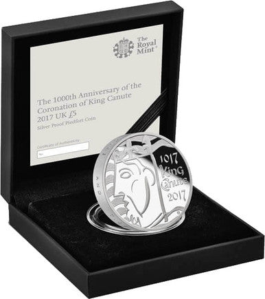 UK 2017 £5 The 1000th Anniversary of The Coronation of King Canute Silver Proof Coin (TONED)