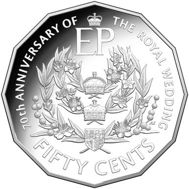 2017 50c Royal 70th Wedding Anniversary Silver Proof Coin