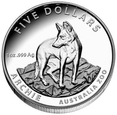 2017 $5 Australia Zoo Archie Alpine Dingo 1oz Silver High Relief Proof Coin