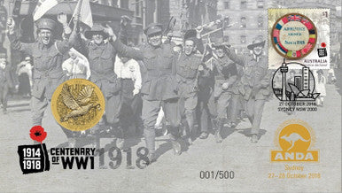 2018 $1 ANDA Sydney Centenary of WWI End of World War I PNC