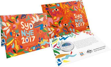 2018 $1 Sydney New Year's Eve 1/2oz Silver Coloured Frosted Uncirculated Coin