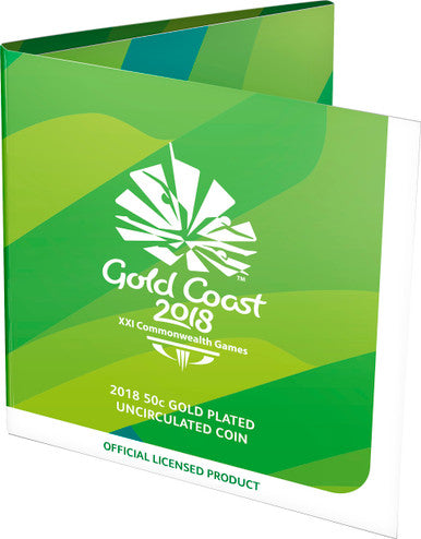 2018 50c Commonwealth Games Gold Coast Gold Plated Uncirculated Coin