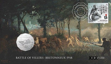 2018 50c Battle of Villers-Bretonneux 1918 Limited Edition PNC