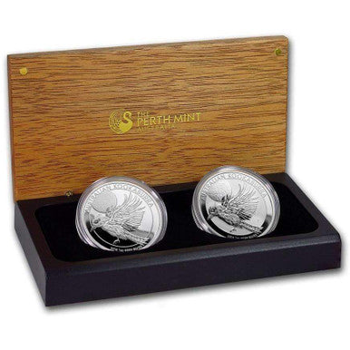 2018 $1 Australian Kookaburra 1oz Silver 2 Coin Set