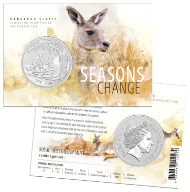 2018 $1 Kangaroo Seasons Change 1oz Silver Uncirculated Coin