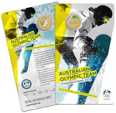 2018 $1 Australian Olympic Team Pyeongchang Coloured Uncirculated Coin