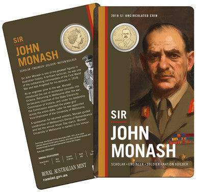 2018 $1 Sir John Monash Uncirculated Coin