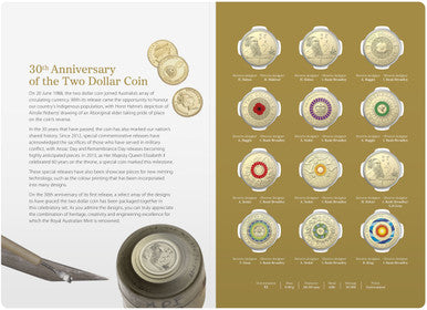 2018 30th Anniversary of The Two Dollar Coin 12 Coin Set