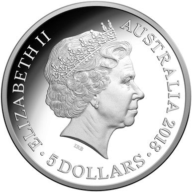 2018 $5 Pyeong Chang Australian Olympic Team Selectively Gold Plated 1oz Silver Proof Coin