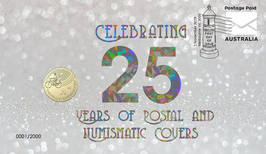2019 $1 Celebrating 25 Years of Postal and Numismatic Cover Envelope Privy Mark PNC