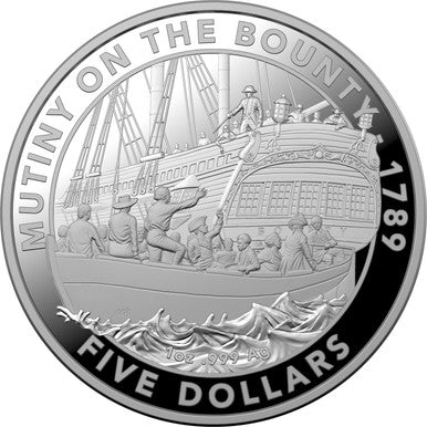 2019 $5 Mutiny and Rebellion Mutiny On The Bounty 1oz Silver Proof Coin