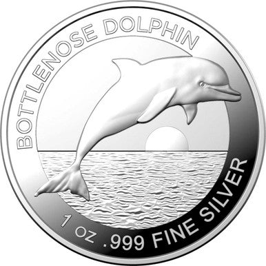 2019 $1 Bottlenose Dolphin 1oz Silver BU Coin