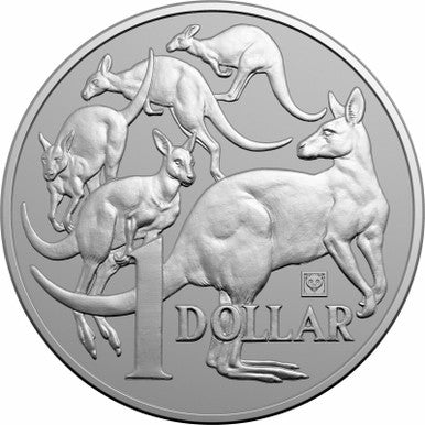 2019 $1 Mob of Roos with 'Panda' Privy Mark 1oz Silver BU Coin