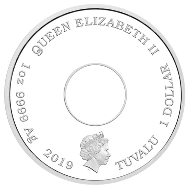 Tuvalu 2019 $1 The Simpsons Donut 1oz Silver Coloured Proof Coin