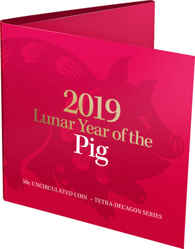 2019 50c Tetra Decagon Year of The Pig Uncirculated Coin