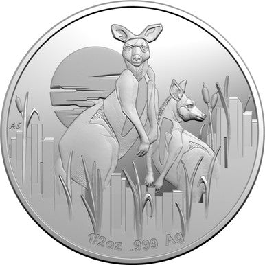 2020 $1 Kangaroos At Dawn 1/2oz Silver Proof Coin