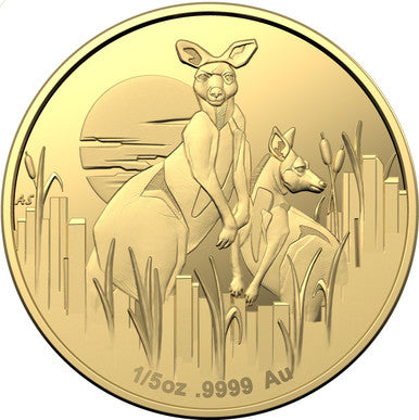 2020 $25 Kangaroos At Dawn 1/5oz Gold Proof Coin