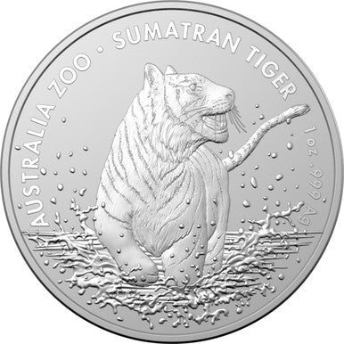 2020 $1 Australia Zoo Sumatran Tiger 1oz Silver BU Coin