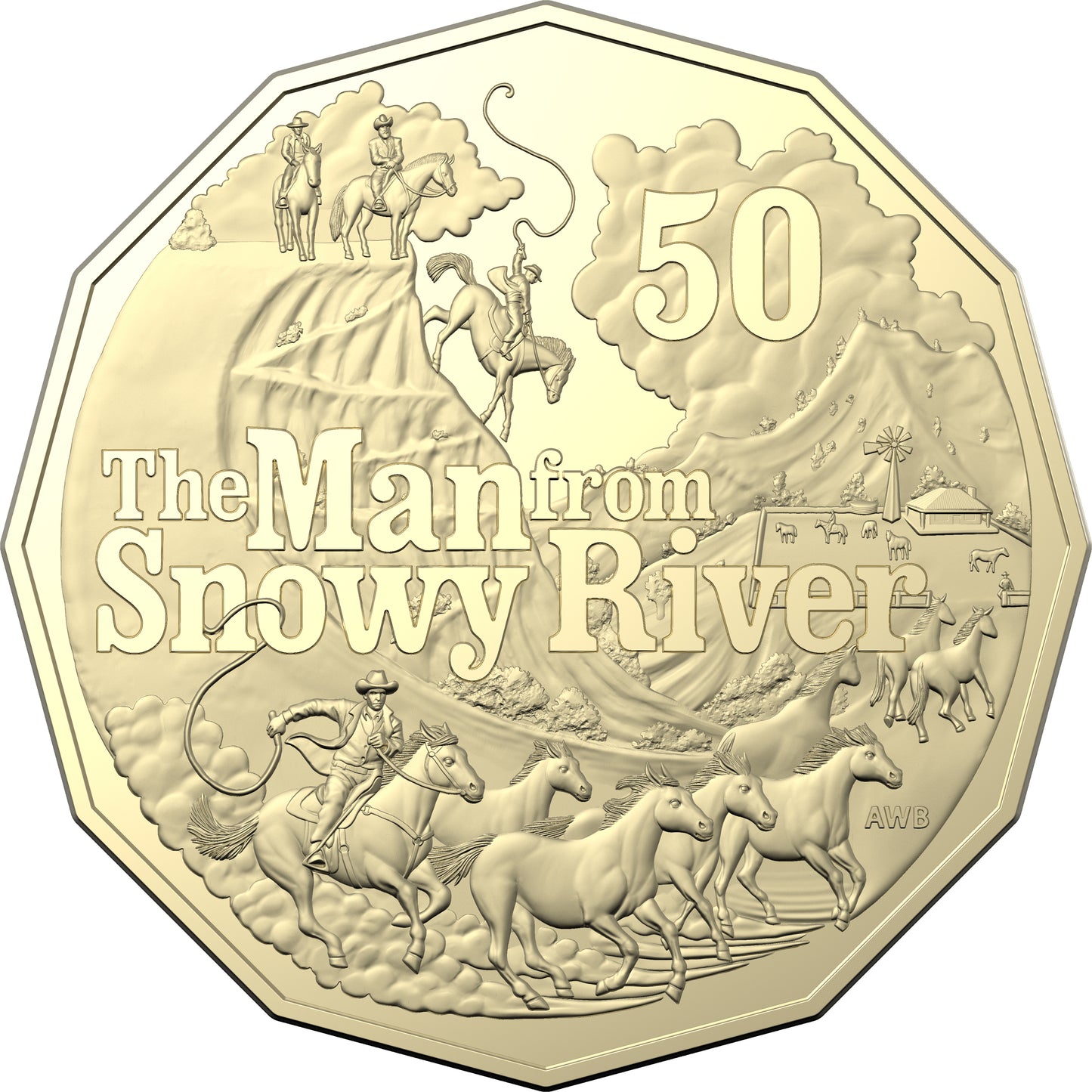 2020 50c Banjo Patterson The Man From Snowy River Uncirculated Coin