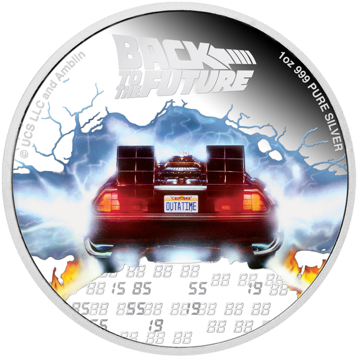 Niue 2020 $2 Back To The Future 35th Anniversary 1oz Silver Coloured Proof Coin
